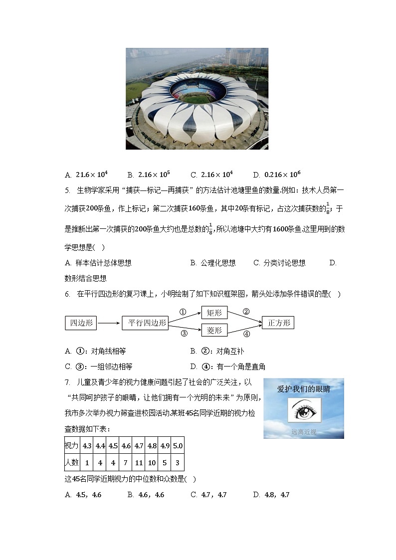 2023年山西省晋中市榆次区中考数学二模试卷（含解析）第2页
