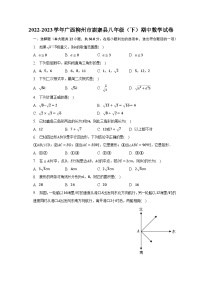 2022-2023学年广西柳州市鹿寨县八年级（下）期中数学试卷(含解析）