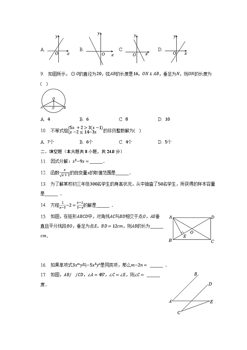 2022-2023学年湖南省邵阳市绥宁县九年级（下）期中数学试卷-（含解析）02