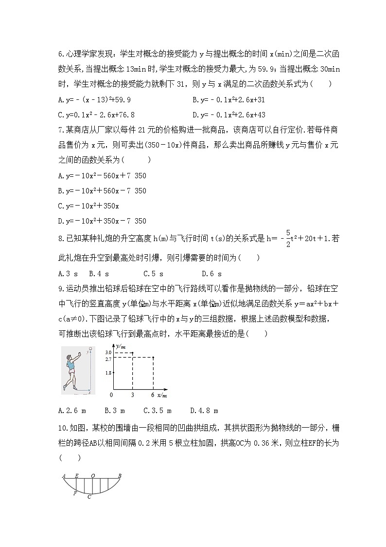 2023年人教版数学九年级上册《22.3 实际问题与二次函数》同步精炼（含答案）02