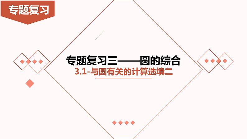 2023年九年级中考数学专题冲刺-圆的综合-3.1-与圆有关的计算选填专项课件二第1页