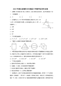 2023年湖北省襄阳市谷城县中考数学适应性试卷（含解析）