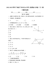 2022-2023学年广东省广州市白云中学三校联谊七年级（下）期中数学试卷（含解析）