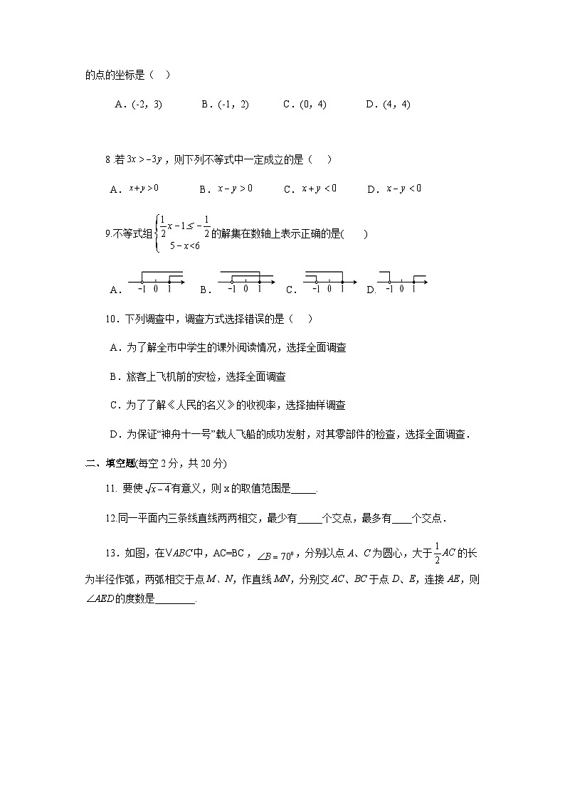 2022-2023学年初中七年级数学下学期期末综合模拟训练卷01（人教版）（含参考答案）第2页