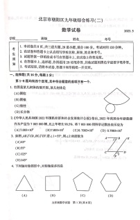 2023年北京朝阳区初三二模数学试题含答案解析