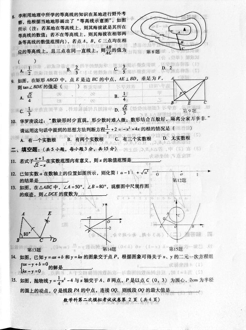 2023年广东省佛山市部分学校中考二模数学科试卷02