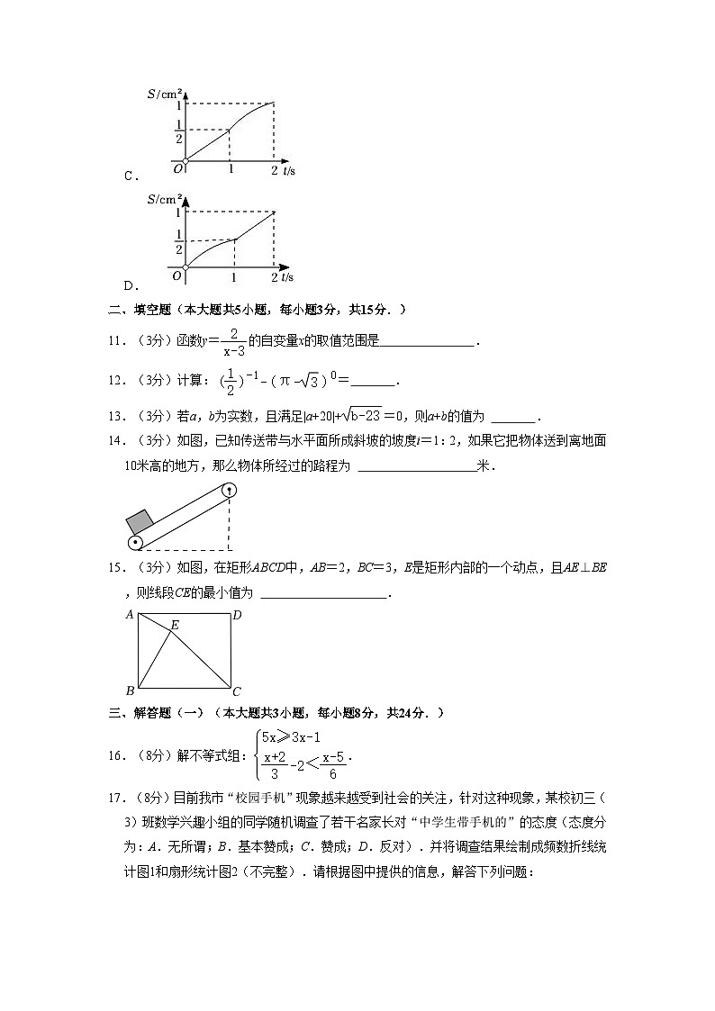 2023年广东省佛山市第四中学中考数学质检模拟试卷第3页