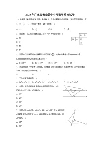 2023年广东省佛山四中中考数学质检试卷（含解析）