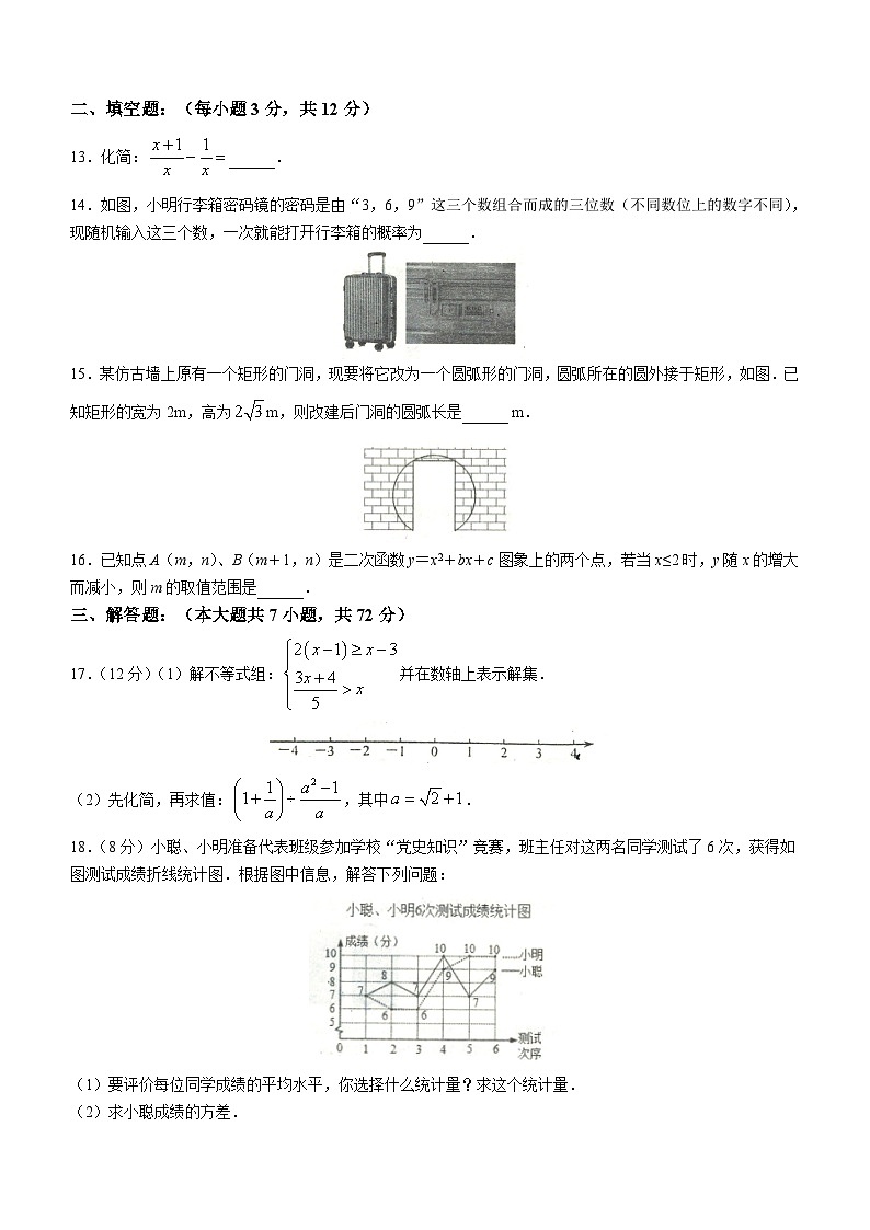 2023年山东省临沂市莒南县中考二模数学试题（含答案）03