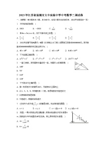 2023年江苏省盐城市大丰实验中学中考数学二调试卷（含解析）