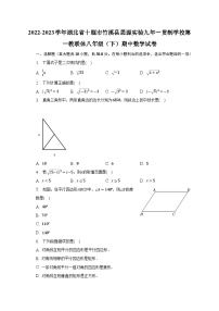 2022-2023学年湖北省十堰市竹溪县思源实验九年一贯制学校第一教联体八年级（下）期中数学试卷（含解析）