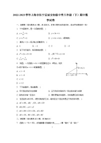 2022-2023学年上海市长宁区延安初级中学八年级（下）期中数学试卷（含解析）