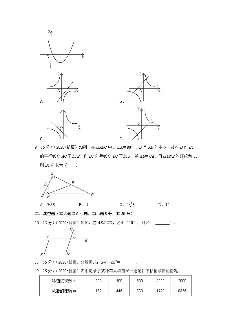 2020年新疆中考数学试卷02