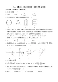 2020年湖南省邵阳市中考数学试卷(含答案)