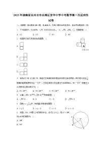 2023年湖南省永州市冷水滩区京华中学中考数学第一次适应性试卷（含解析）