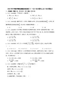 2023年中考数学精选真题实战测试11 一元一次方程与二元一次方程组A