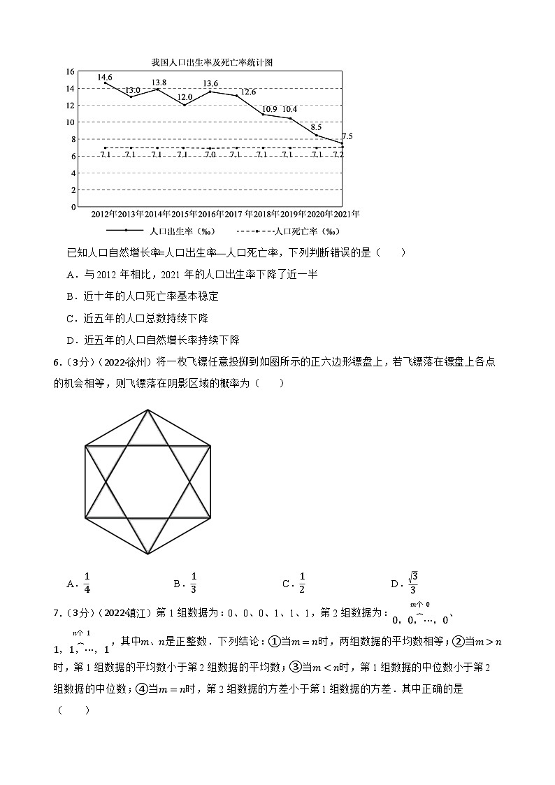 2023年中考数学精选真题实战测试59 统计与概率 A02