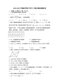 2022-2023学年山东省德州市同济中学八年级下学期期末数学模拟卷+