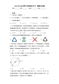 2023年山东省枣庄市峄城区中考一模数学试题（含解析）