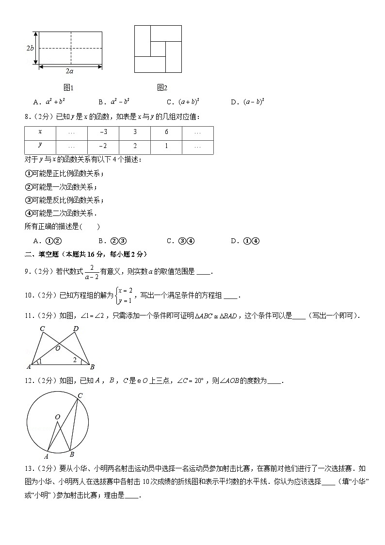 2021北京顺义初三一模数学（教师版） 试卷02