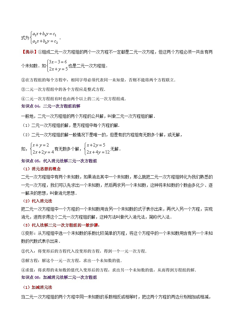 第8章 二元一次方程组（教师版）第2页