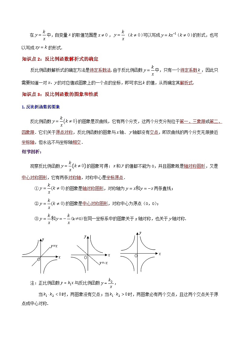 第26章《反比例函数》——【期末复习】九年级数学下册章节知识点+思维导图+练习学案（人教版）02