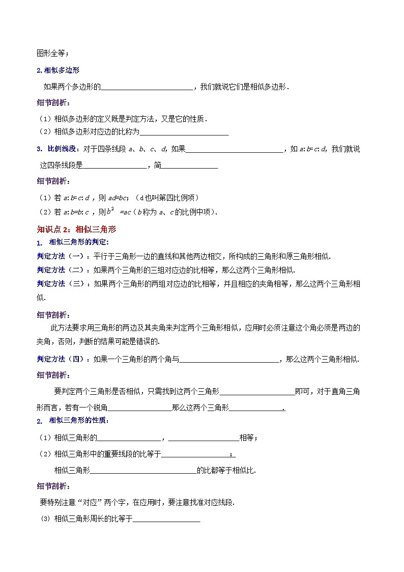 第27章《相似》——【期末复习】九年级数学下册章节知识点+思维导图+练习学案（人教版）02