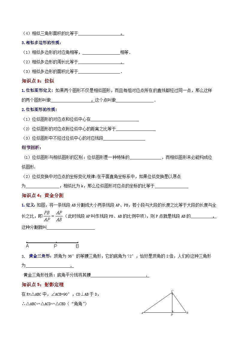 第27章《相似》——【期末复习】九年级数学下册章节知识点+思维导图+练习学案（人教版）03