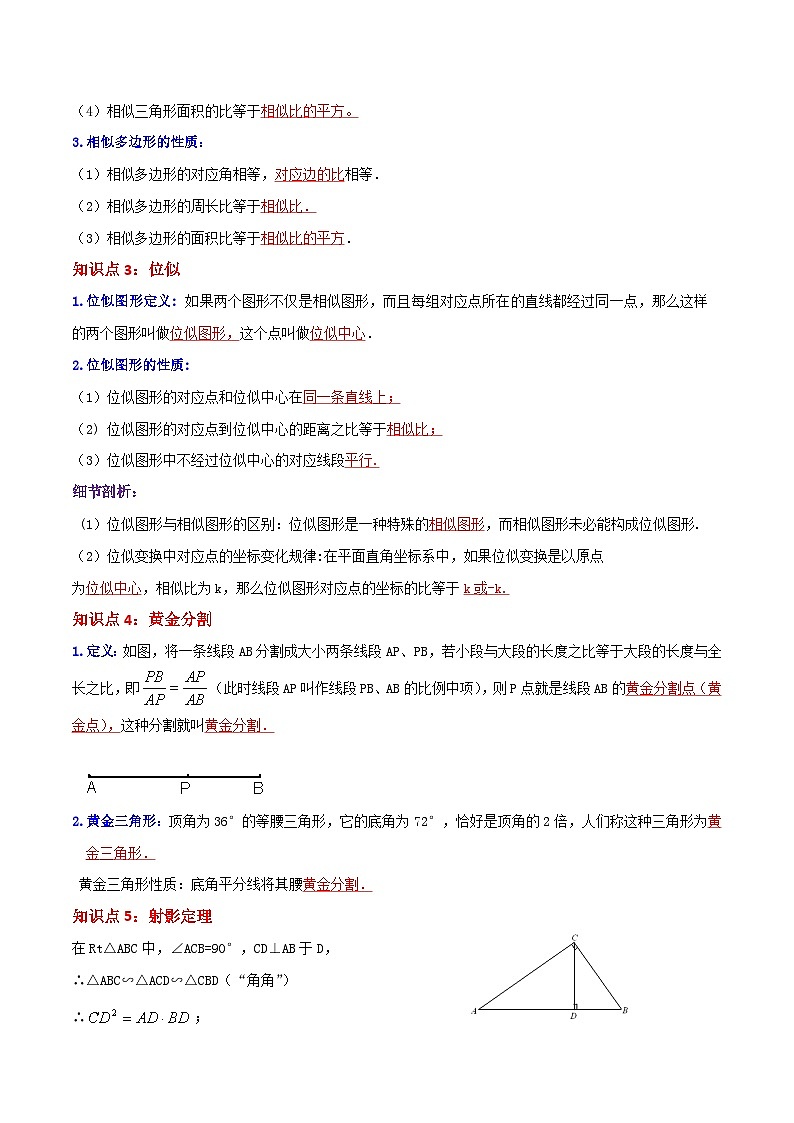 第27章《相似》——【期末复习】九年级数学下册章节知识点+思维导图+练习学案（人教版）03