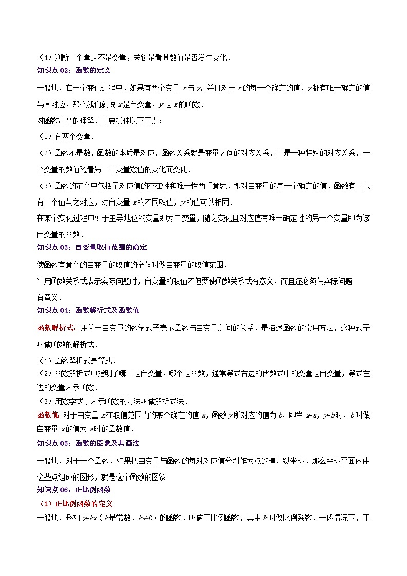 第19章《一次函数》——【期末复习】八年级数学下册章节知识点梳理（人教版）02