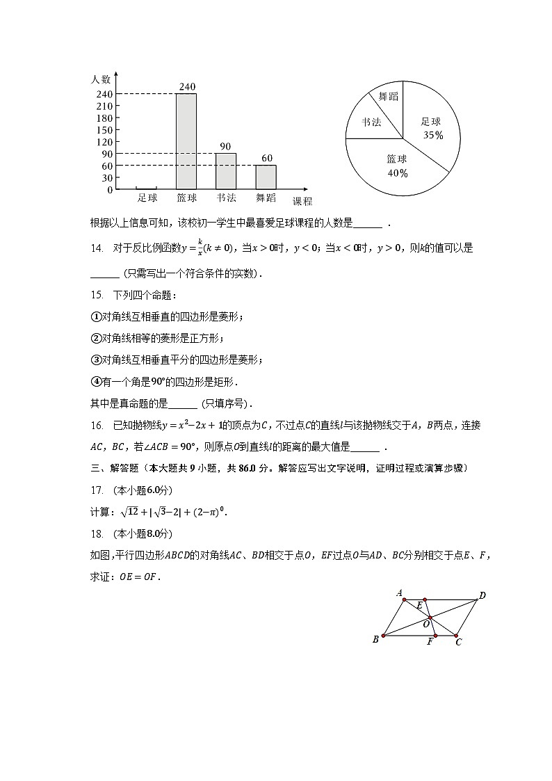 2023年福建省福州市闽清县重点中学中考数学模拟试卷-普通用卷第3页