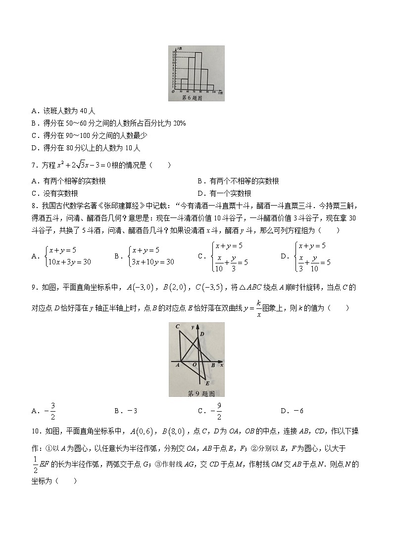 2023年河南省洛阳市偃师区实验中学中考二模数学试题（含答案）第2页