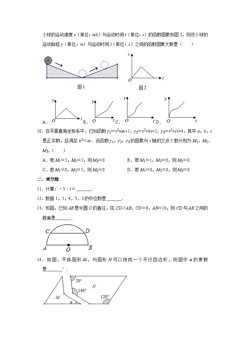 2022年浙江省杭州市西湖区翠苑中学九年级数学中考考前适应性综合练习题02