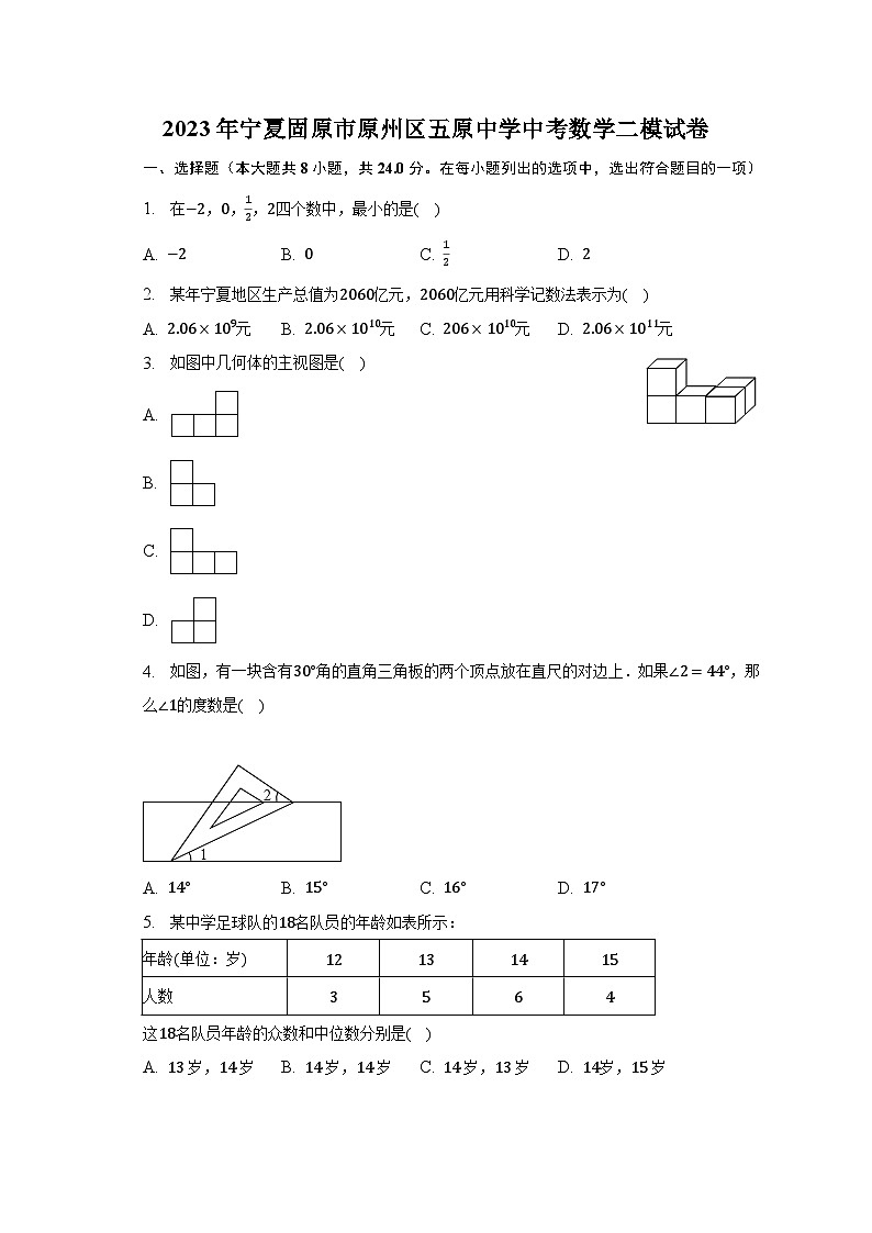 2023年宁夏固原市原州区五原中学中考数学二模试卷（含解析）第1页