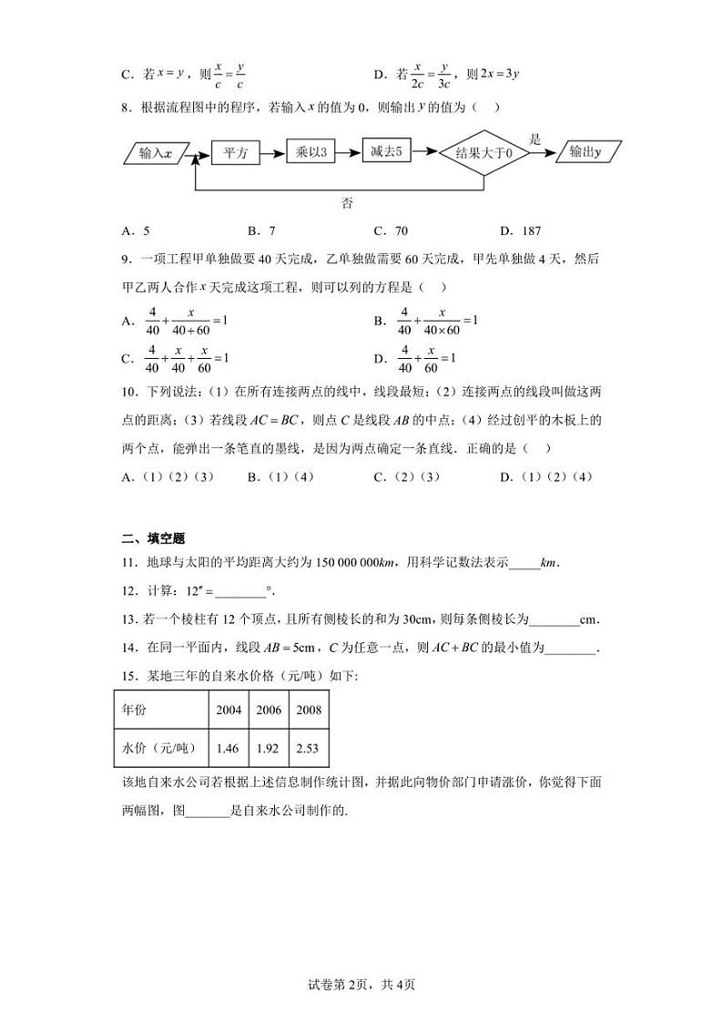 辽宁省沈阳市沈河区第七中学2022-2023学年七年级上学期期末数学试题第2页