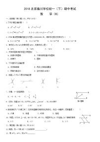 2018北京临川学校初一（下）期中考试数学含答案