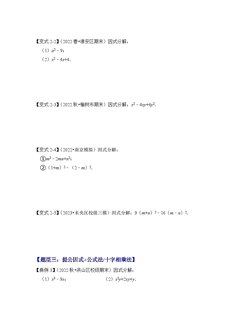 【期末满分攻略】2022-2023学年北师大版八年级数学下册讲学案-专题13  因式分解（七大类型）03
