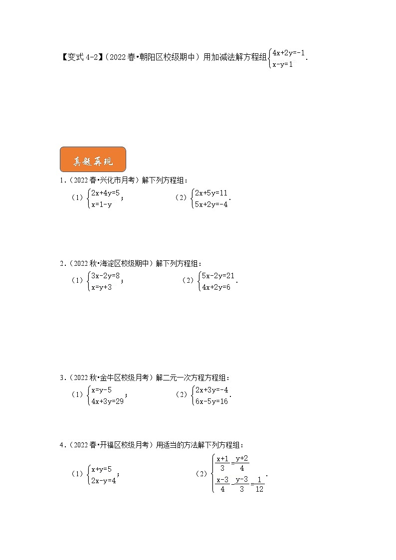 【期末满分攻略】2022-2023学年浙教版七年级数学下册讲学案-专题06 解二元一次方程 （两大方法）02