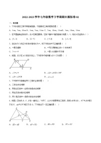 期末模拟卷02-2022-2023学年七年级数学下册期中期末挑战满分冲刺卷（沪教版，上海专用）