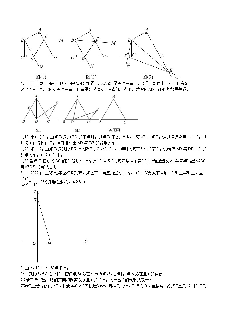 特训14 期末解答压轴题（上海精选归纳）-2022-2023学年七年级数学下册期中期末挑战满分冲刺卷（沪教版，上海专用）02