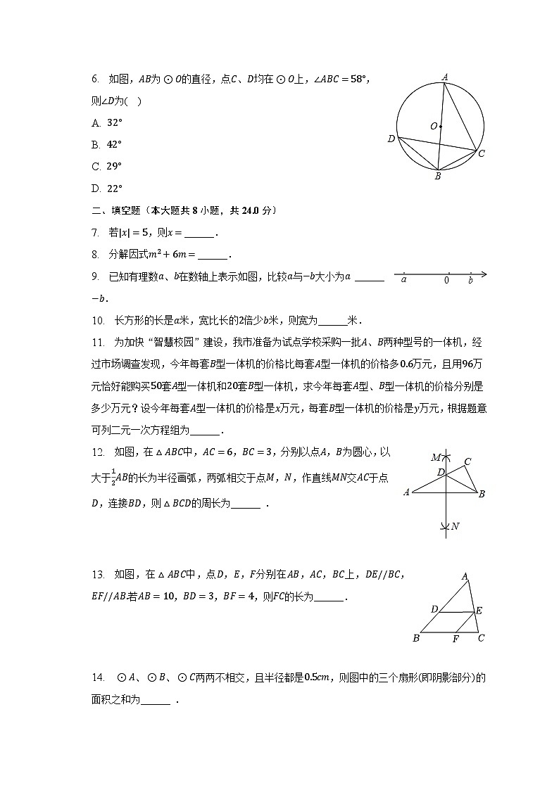 2023年吉林省白山市临江市光华中学、宝山镇中学、桦树中学等校中考数学一模试卷（含解析）02