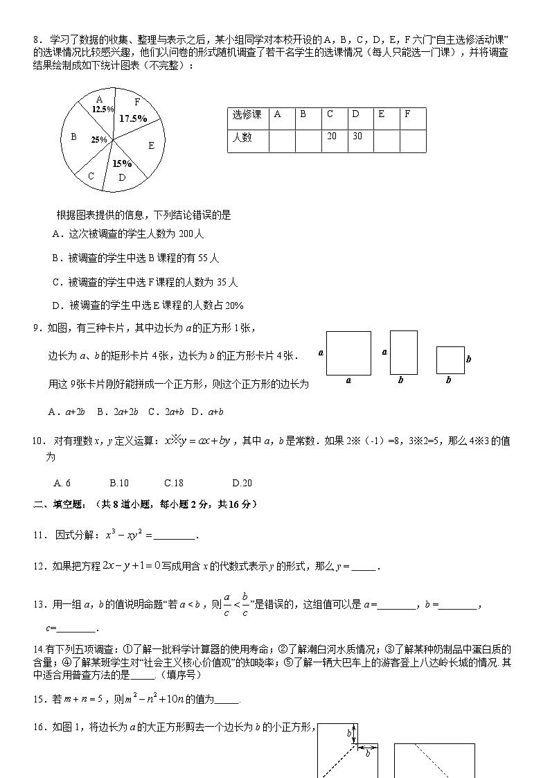 2019北京顺义初一（下）期末数学（教师版） 试卷02
