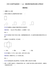 2020北京丰台区初一（上）期末数学备考训练几何初步（教师版）