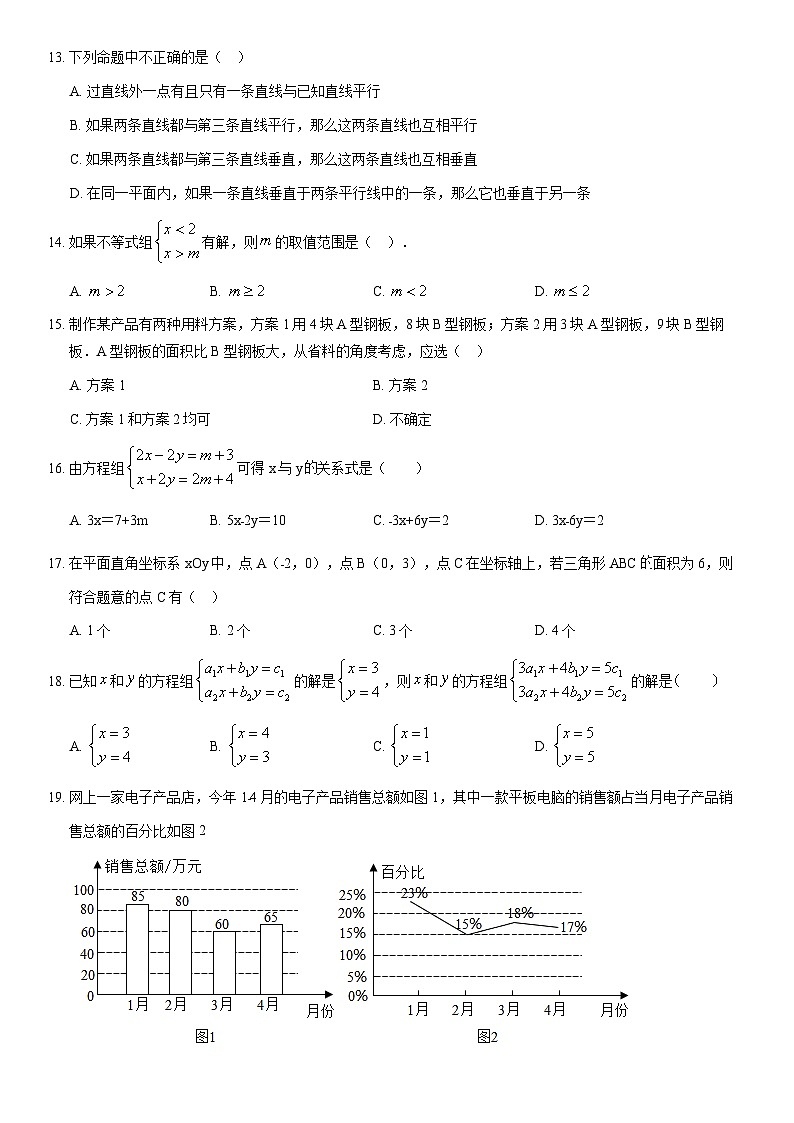 2020北京人大附中初一（下）期末数学（教师版）第3页