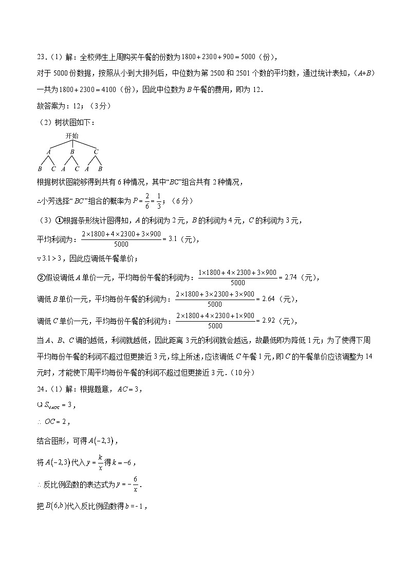 数学（湖南株洲卷）-学易金卷：中考第二次模拟考试卷03