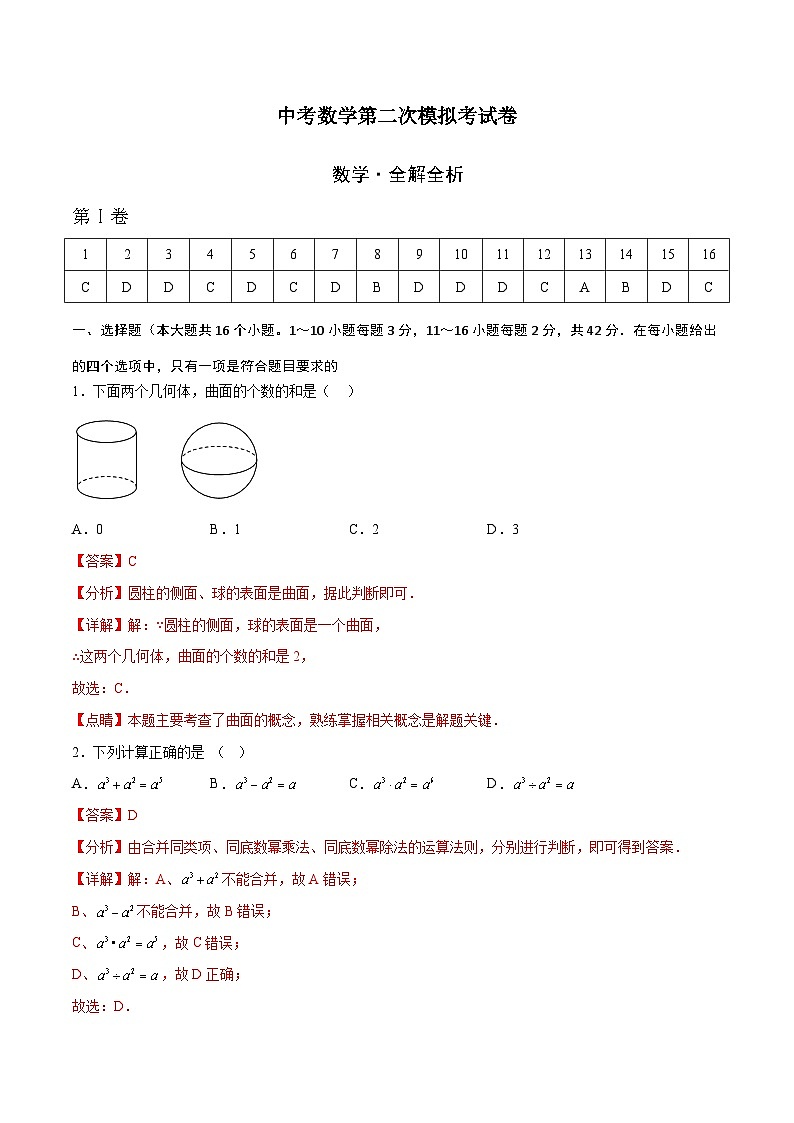 数学（河北卷）（全解全析）第1页