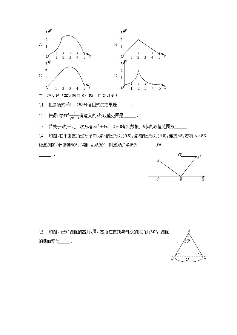 2023年甘肃省武威第九中学中考数学四诊试卷(含答案)第3页