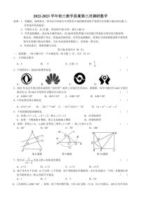 深圳育才中学2022-2023 学年初三教学质量第三次调研数学试卷及参考答案