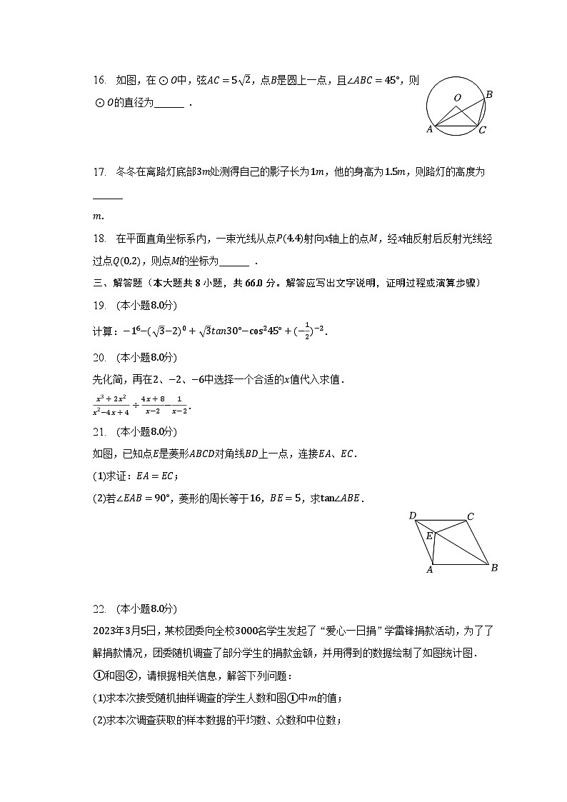 2023年湖南省邵阳市隆回县中考数学一模试卷（含解析）03