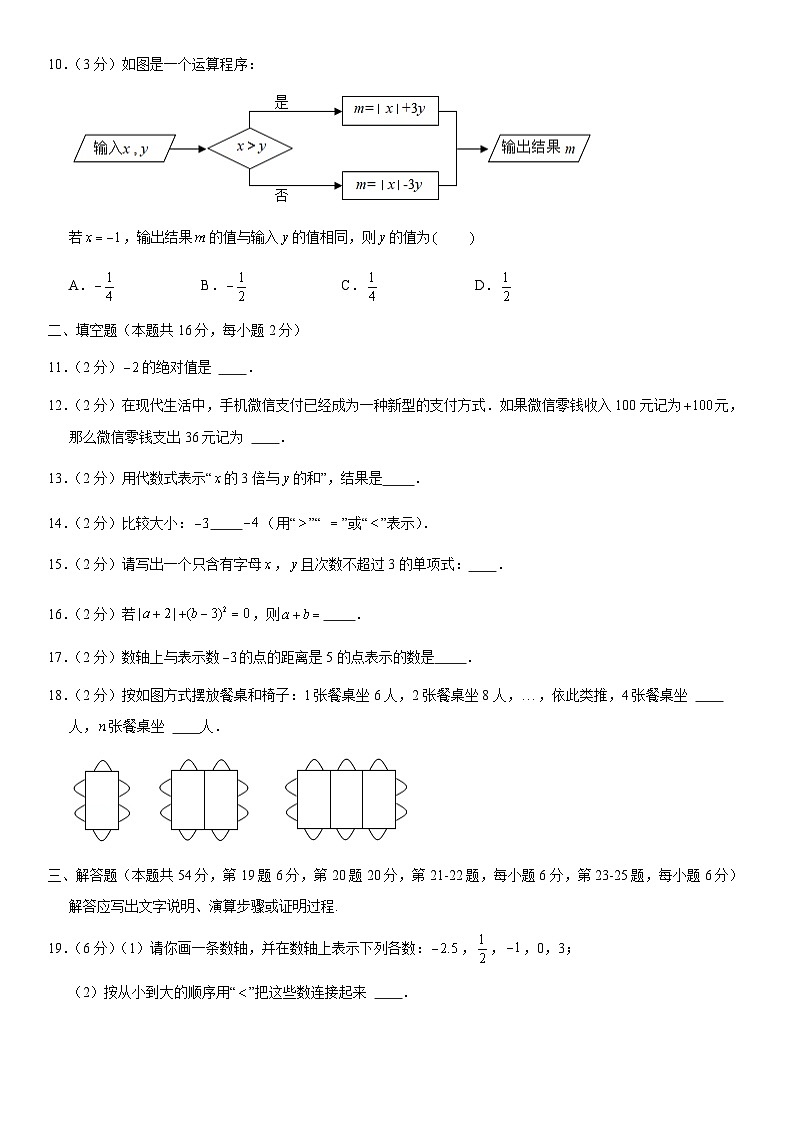 2021北京房山初一（上）期中数学（教师版） 试卷03